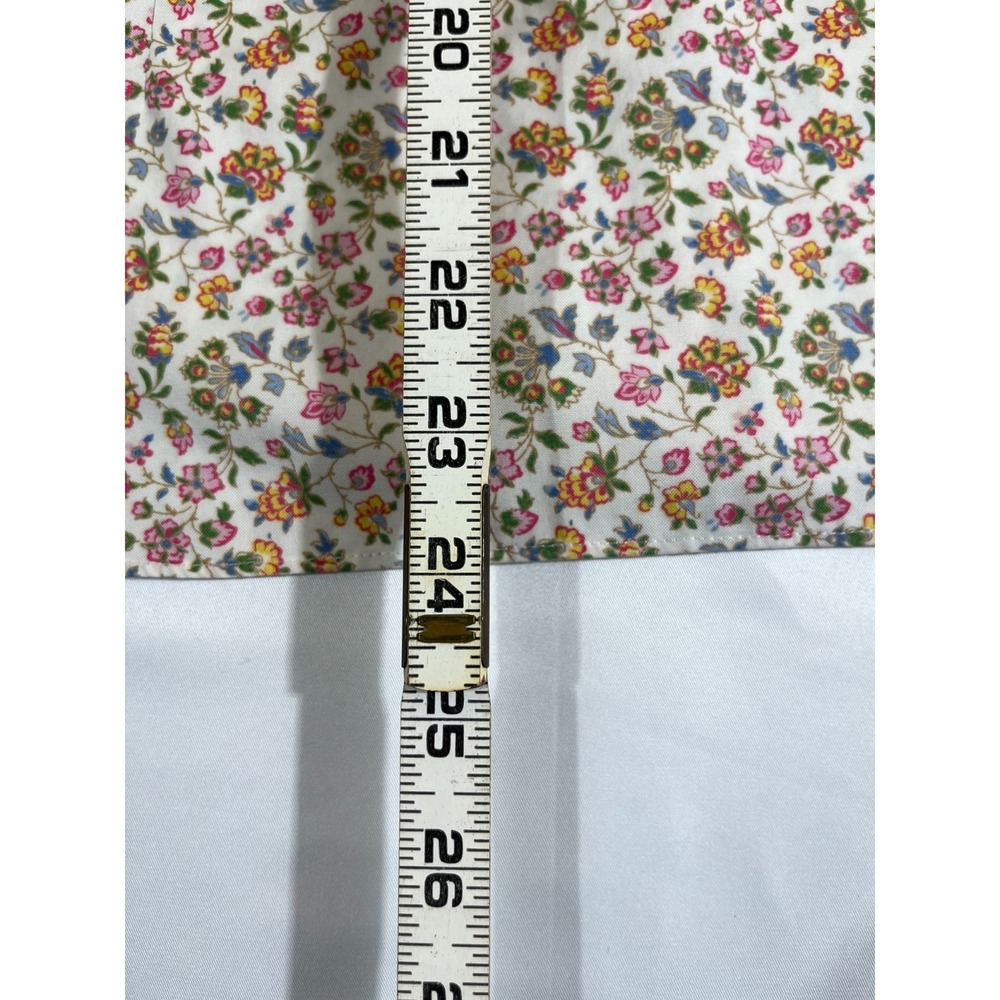 Lands' End Women's 10P Petite Non Iron Pinpoint Oxford Shirt Floral Long Sleeve - Picture 13 of 13